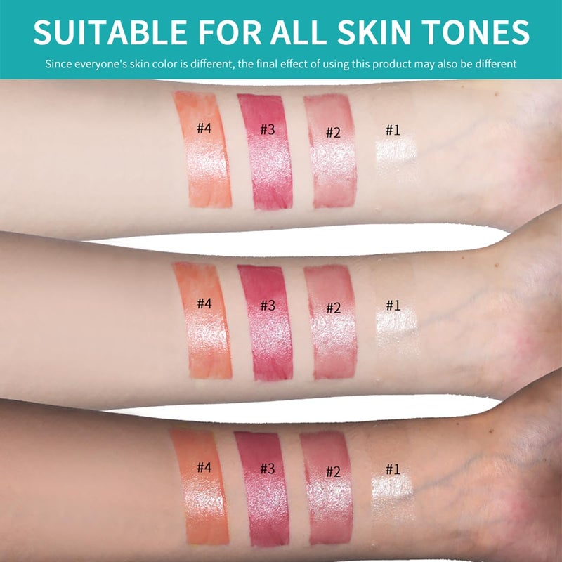 FYEBOO 4Pcs Hydrating Lip Tint Lipstick Set of Red and Nude, Long-Lasting Matte Finish Moisturizing Tinted Lip Balm, Natural Ingredients Vitamin E Watery Lip Gloss Lipstick for Women and Girls - Image 3